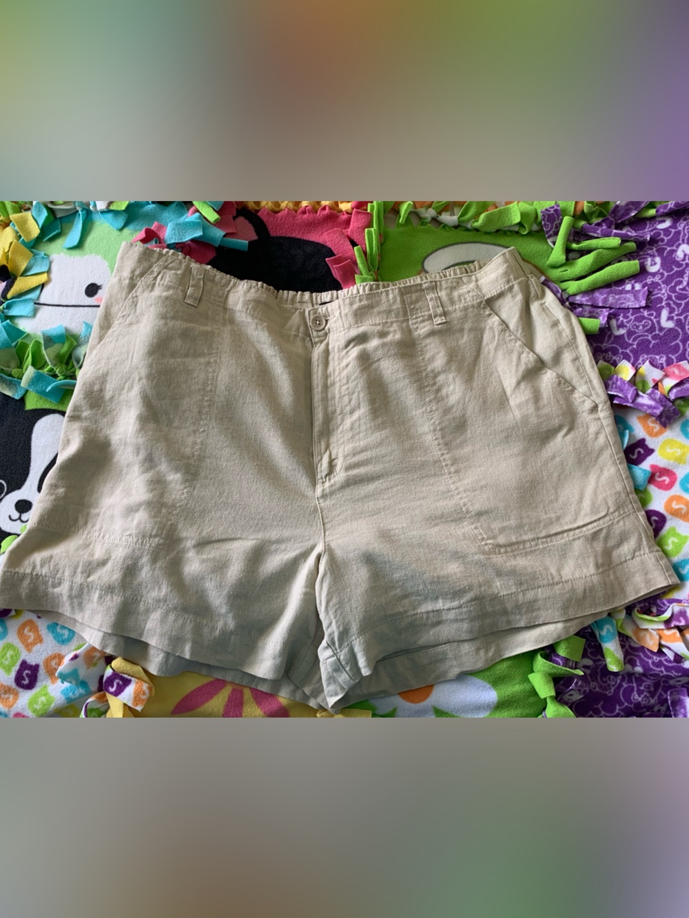 Sanctuary Linen-Blend Beige Casual Shorts